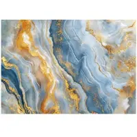 WALLARENA - Fotobehang - 400x280 cm - marmer blauw goud glamour voor slaapkamer en salon