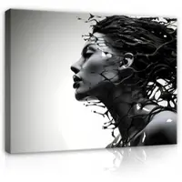 WALLARENA - Canvas schilderij - 60x40 cm - abstracte vrouw op canvas voor aan de muur