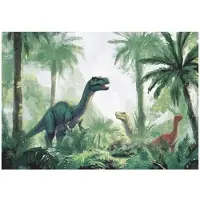 WALLARENA - Fotobehang - 200x140 cm - fotobehang voor jongens met dinosaurussen in de jungle