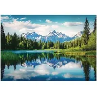 WALLARENA - Fotobehang - 250x175 cm - 3D bergen, bos, meer, slaapkamer, woonkamer, vliesbehang