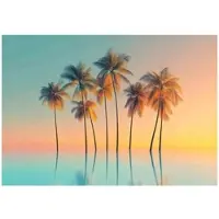WALLARENA - Fotobehang - 400x280 cm - palmboom en zonsondergang natuur voor slaapkamer en woonkamer