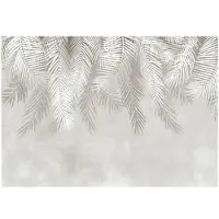 WALLARENA - Fotobehang - 400x280 cm - Fototapete met palmbladeren en veren voor slaapkamer en woonkamer