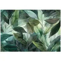 WALLARENA - Fotobehang - 400x280 cm - Fototapet met bladeren, jungle thema, geschikt voor slaapkamer en salon, vliesbehang