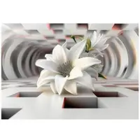 WALLARENA - Fotobehang - 200x140 cm - 3D bloemen abstract voor slaapkamer en woonkamer, vliesbehang