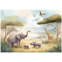 WALLARENA - Fotobehang - 300x210 cm - jungle dieren fototapet voor kinderkamer