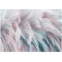 WALLARENA - Fotobehang - 150x105 cm - kleurrijke roze veren fototapet voor slaapkamer en woonkamer