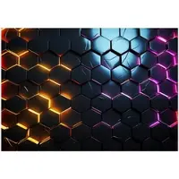 WALLARENA - Fotobehang - 150x105 cm - 3D zeshoeken voor jongens, muurbekleding