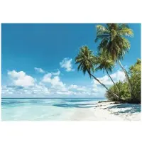 WALLARENA - Fotobehang - 250x175 cm - Strand, zee, palmen, landschap voor slaapkamer en woonkamer