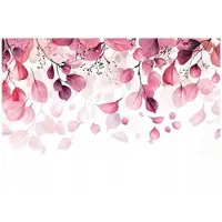 WALLARENA - Fotobehang - 150x105 cm - fotobehang met roze bladeren voor de slaapkamer en woonkamer, vliesbehang