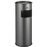 Wesco Staande Asbak met zeef zonder inzet | 50 Liter | Metaal - Zilver | Afvalbak met Asbak Staand - Made in Germany