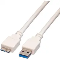 Value USB Micro naar USB-A kabel - USB3.0 - tot 2A / wit - 0,80 meter