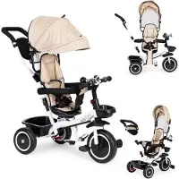 Ecotoys Driewieler met draaibare stoel (360 graden) van , kleur beige