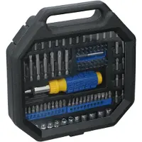 Kinzo Doppenset/ Bitset - 99-Delig - 1/4" - Ratelschroevendraaier - 11 Doppen - 84 Bits - Gereedschapskoffer - Staal