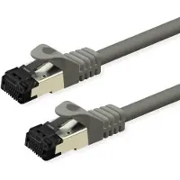 Value S/FTP-(PiMF-) patchkabel Cat.8 (klasse I), LSOH, PoE, met vertind koperen draad, grijs, 2 meter