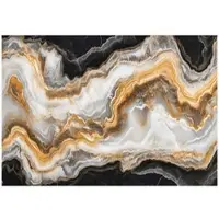 WALLARENA - Fotobehang - 150x105 cm - Zwart Goud Marmer Fototapet voor Slaapkamer en Woonkamer, Vliesstof