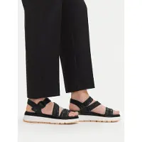 Clarks Clarksvoor vrouwen. 26181473 Tuscan Strap leren sandalen zwart (40), Leer, 3 tot 5 cm, Gesp, Casual