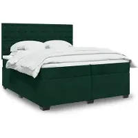 vidaXL Boxspring met matras fluweel donkergroen 200x200 cm