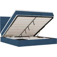 vidaXL Ottoman bed met matras en LED's 180x200cm stof blauw