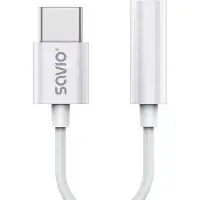 Savio Audio-adapter - USB type 3.1 C (M) - Jack 3,5 mm (F) - Wit SAVIO AK-51
