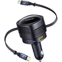 Baseus TuXiang Max Auto Lader Dubbele Lijn + Dubbele Poort Versie (C+L)+(U+C) 90W Interstellair Zwart