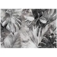 WALLARENA - Fotobehang - 200x140 cm - zwart-wit monstera bladeren voor slaapkamer en woonkamer