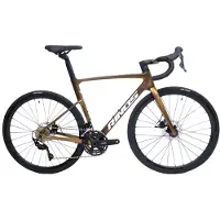 RINOS Odin3 Carbon Road - RaceFiets - met UCI Frameset - met SHIMANO 105 ST-R7000 - 22 versnellingen en schijfremmen - lichte fiets voor dames en heren - 700 x 40C - Kameleon Goud - Groent XL-58