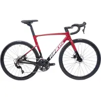 RINOS Odin3 Carbon Road - RaceFiets - met UCI Frameset - met SHIMANO 105 ST-R7000 - 22 versnellingen en schijfremmen - lichte fiets voor dames en heren - 700 x 40C - Zwart Rood XL-58