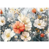 WALLARENA - Fotobehang - 250x175 cm - bloemen, veld, Klaprozen, natuur, slaapkamer, woonkamer, vliesbehang