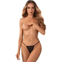 Obsessive – Bianca 2-Pack Crotchless String – Zwart