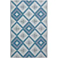 Markenlos Buitenkleed Vloerkleed – 150x240cm – Buitentapijt – Blauw Tuinkleed – Tuintapijt – Omkeerbaar – Waterdicht & UV–bestendig – Gerecycled polypropyleen – "Mia"