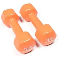 Olive Vinyl 3kg Dumbbell 2 Units Oranje 3 kg