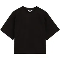 We fashion oversized T-shirt - zwart Meisjes Katoen Ronde hals Effen - maat 158/164