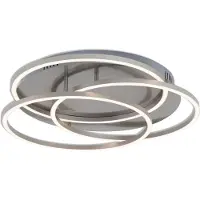 Briloner LED-plafondlamp Frames, dimbaar, alu / grijs / zink, Woon-/ Eetkamer, metaal, Modern, LED plafondlamp