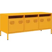 vidaXL Tv-meubel 101,5x39x43,5 cm koudgewalst staal mosterdgeel