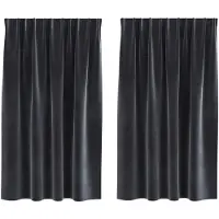 vidaXL Gordijnen 2 st Donkergrijs 140 x 140 cm fluweel