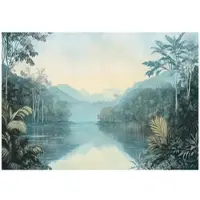 WALLARENA - Fotobehang - 150x105 cm - Fototapete van een rivier in het bos, natuur voor slaapkamer en salon, vliesbehang