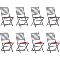 vidaXL Tuinstoelen 8 st inklapbaar met kussens massief acaciahout