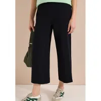Cecil Dames 3/4 High Waist broek met wijde pijpen in Loose Fit - Zwart - XXL