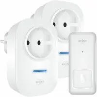 Elro DB4000 Draadloze Kinetische Deurbel Set – met 2x Plug-in Ontvanger met Stopcontact – Geen Batterijen nodig