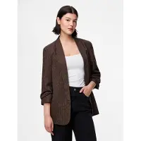 Pieces Blazers 'PCBOSELLA' donkerbruin / wit