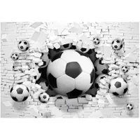 WALLARENA - Fotobehang - 150x105 cm - 3D voetbal thema voor jongens, vliesstof