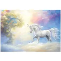 WALLARENA - Fotobehang - 400x280 cm - fotobehang voor meisjes met een eenhoorn en de lucht