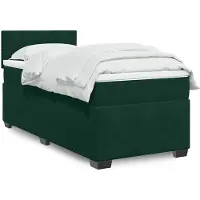 vidaXL Boxspring met matras fluweel donkergroen 80x200 cm