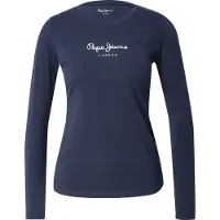 Pepe Jeans Dames Nieuw marineblauw T-shirt uit Virginia (XL), Casual, Katoen, Lange mouwen PL505203