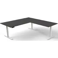 Kerkmann Move 3 Zit-sta-bureau Vrije vorm Antraciet T-Voet 2,000 (B) x 1,000 (D) x 720 (H) mm Hout