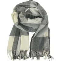 Kumixi Sjaal 'Fransen' grijs / offwhite