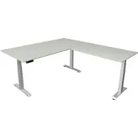 Kerkmann Move4 Elektrisch hoogteverstelbaar Zit-sta-bureau Lichtgrijs T-voet 2000 (B) x 2.200 (D) x 1290 (H) mm Hout, Metaal