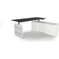 Kerkmann Move 3 Tube Zit-sta-bureau Antraciet T-Voet 3 Lades 1.860 (B) x 1.650 (D) x 1.200 (H) mm