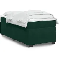 vidaXL Boxspring met matras fluweel donkergroen 100x200 cm
