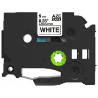 Rillstab Compatibel Brother TZe-221 Labeltape Zelfklevend Zwart op Wit 9 mm x 8m
